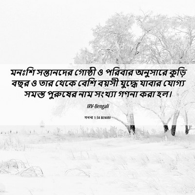 Picture 06 - গননা 1:34 BENIRV - মনঃশি সন্তানদের - Bible Verse Picture