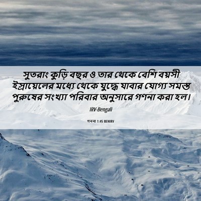 Picture 06 - গননা 1:45 BENIRV - সুতরাং কুড়ি বছর ও - Bible Verse Picture