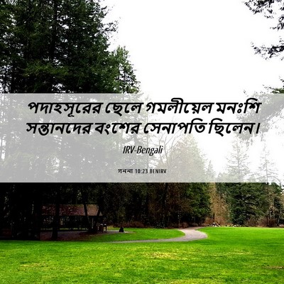 Picture 06 - গননা 10:23 BENIRV - পদাহসূরের ছেলে - Bible Verse Picture