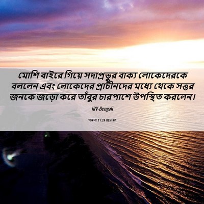 Picture 06 - গননা 11:24 BENIRV - মোশি বাইরে গিয়ে - Bible Verse Picture