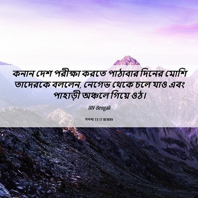 Picture 06 - গননা 13:17 BENIRV - কনান দেশ পরীক্ষা - Bible Verse Picture