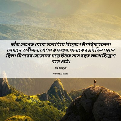 Picture 06 - গননা 13:22 BENIRV - তাঁরা নেগেভ থেকে - Bible Verse Picture