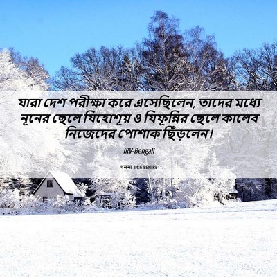 Picture 06 - গননা 14:6 BENIRV - যারা দেশ পরীক্ষা - Bible Verse Picture