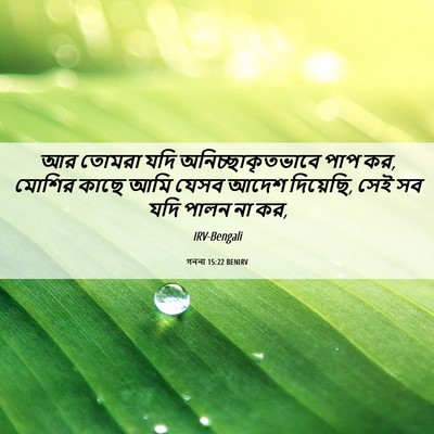 Picture 06 - গননা 15:22 BENIRV - আর তোমরা যদি - Bible Verse Picture