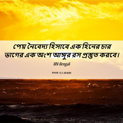 Picture 06 - গননা 15:5 BENIRV - পেয় নৈবেদ্য - Bible Verse Picture