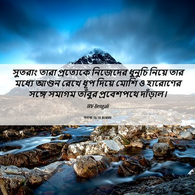 Picture 06 - গননা 16:18 BENIRV - সুতরাং তারা - Bible Verse Picture