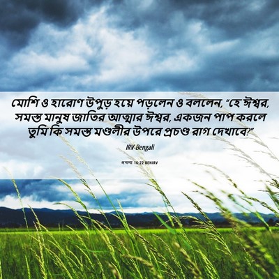 Picture 06 - গননা 16:22 BENIRV - মোশি ও হারোণ উপুড় - Bible Verse Picture