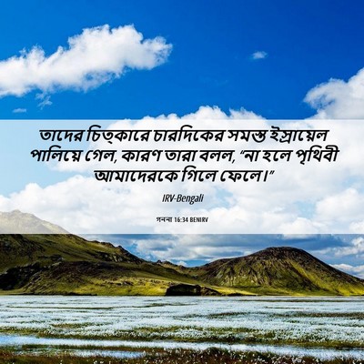 Picture 06 - গননা 16:34 BENIRV - তাদের চিত্কারে - Bible Verse Picture