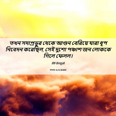 Picture 06 - গননা 16:35 BENIRV - তখন সদাপ্রভুর - Bible Verse Picture