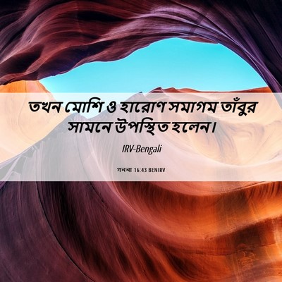 Picture 06 - গননা 16:43 BENIRV - তখন মোশি ও হারোণ - Bible Verse Picture