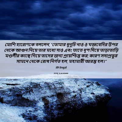 Picture 06 - গননা 16:46 BENIRV - মোশি হারোণকে - Bible Verse Picture