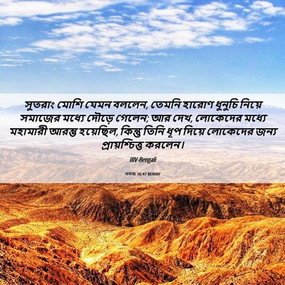 Picture 06 - গননা 16:47 BENIRV - সুতরাং মোশি যেমন - Bible Verse Picture