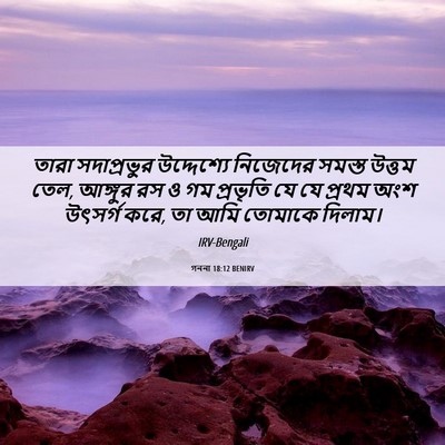 Picture 06 - গননা 18:12 BENIRV - তারা সদাপ্রভুর - Bible Verse Picture