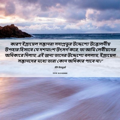 Picture 06 - গননা 18:24 BENIRV - কারণ ইস্রায়েল - Bible Verse Picture