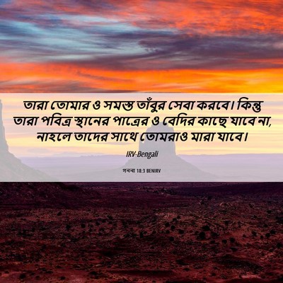 Picture 06 - গননা 18:3 BENIRV - তারা তোমার ও সমস্ত - Bible Verse Picture