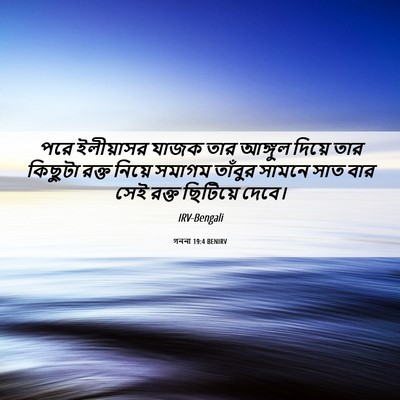 Picture 06 - গননা 19:4 BENIRV - পরে ইলীয়াসর যাজক - Bible Verse Picture