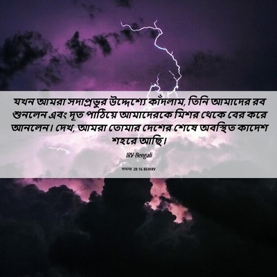 Picture 06 - গননা 20:16 BENIRV - যখন আমরা - Bible Verse Picture