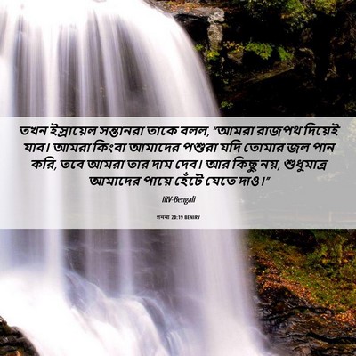 Picture 06 - গননা 20:19 BENIRV - তখন ইস্রায়েল - Bible Verse Picture