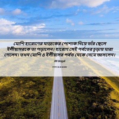 Picture 06 - গননা 20:28 BENIRV - মোশি হারোণের - Bible Verse Picture