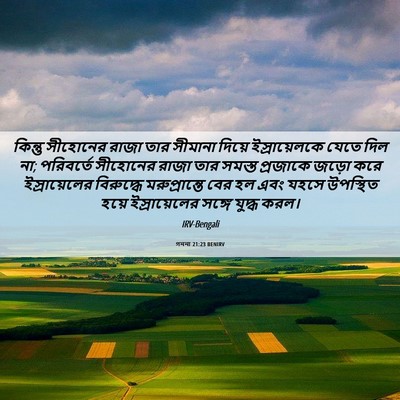 Picture 06 - গননা 21:23 BENIRV - কিন্তু সীহোনের - Bible Verse Picture