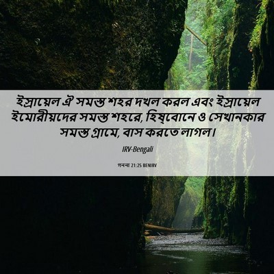 Picture 06 - গননা 21:25 BENIRV - ইস্রায়েল ঐ সমস্ত - Bible Verse Picture