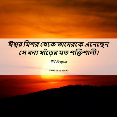 Picture 06 - গননা 23:22 BENIRV - ঈশ্বর মিশর থেকে - Bible Verse Picture