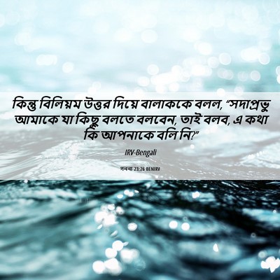 Picture 06 - গননা 23:26 BENIRV - কিন্তু বিলিয়ম - Bible Verse Picture