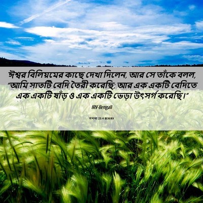 Picture 06 - গননা 23:4 BENIRV - ঈশ্বর বিলিয়মের - Bible Verse Picture