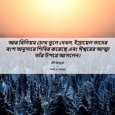 Picture 06 - গননা 24:2 BENIRV - আর বিলিয়ম চোখ - Bible Verse Picture