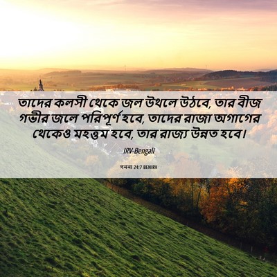 Picture 06 - গননা 24:7 BENIRV - তাদের কলসী থেকে জল - Bible Verse Picture