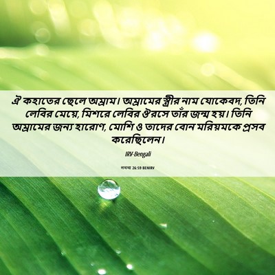 Picture 06 - গননা 26:59 BENIRV - ঐ কহাতের ছেলে - Bible Verse Picture