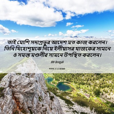 Picture 06 - গননা 27:22 BENIRV - তাই মোশি - Bible Verse Picture