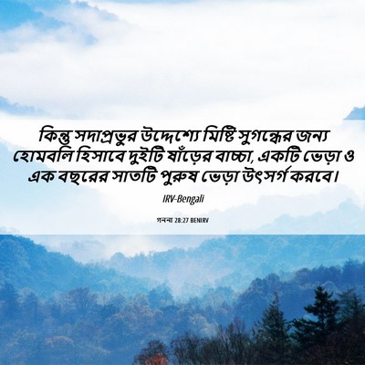 Picture 06 - গননা 28:27 BENIRV - কিন্তু সদাপ্রভুর - Bible Verse Picture
