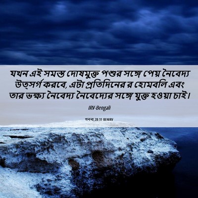 Picture 06 - গননা 28:31 BENIRV - যখন এই সমস্ত - Bible Verse Picture