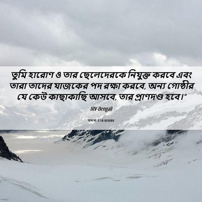 Picture 06 - গননা 3:10 BENIRV - তুমি হারোণ ও তার - Bible Verse Picture