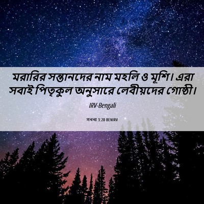 Picture 06 - গননা 3:20 BENIRV - মরারির সন্তানদের - Bible Verse Picture
