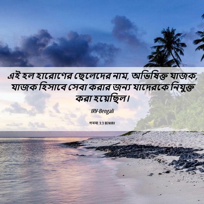 Picture 06 - গননা 3:3 BENIRV - এই হল হারোণের - Bible Verse Picture