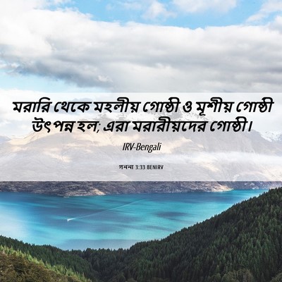 Picture 06 - গননা 3:33 BENIRV - মরারি থেকে মহলীয় - Bible Verse Picture