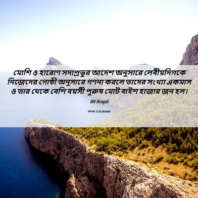 Picture 06 - গননা 3:39 BENIRV - মোশি ও হারোণ - Bible Verse Picture