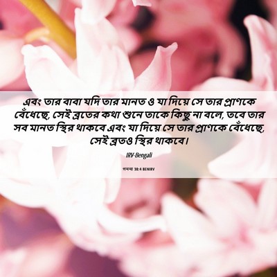 Picture 06 - গননা 30:4 BENIRV - এবং তার বাবা যদি - Bible Verse Picture