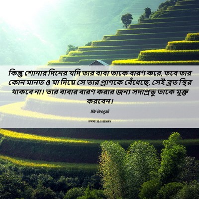 Picture 06 - গননা 30:5 BENIRV - কিন্তু শোনার - Bible Verse Picture