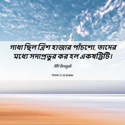 Picture 06 - গননা 31:39 BENIRV - গাধা ছিল ত্রিশ - Bible Verse Picture