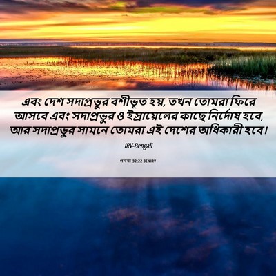 Picture 06 - গননা 32:22 BENIRV - এবং দেশ সদাপ্রভুর - Bible Verse Picture