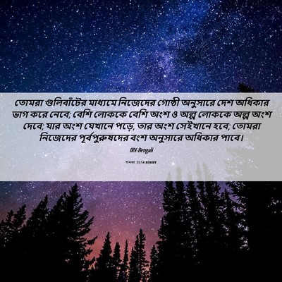Picture 06 - গননা 33:54 BENIRV - তোমরা গুলিবাঁটের - Bible Verse Picture