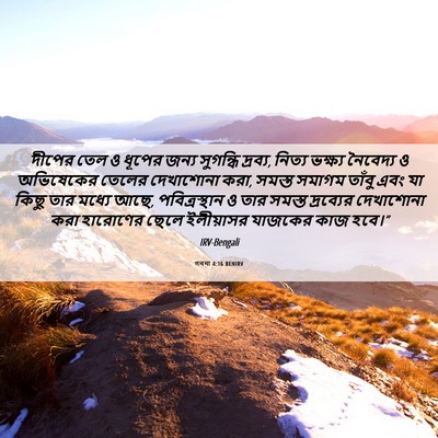 Picture 06 - গননা 4:16 BENIRV - দীপের তেল ও ধূপের - Bible Verse Picture