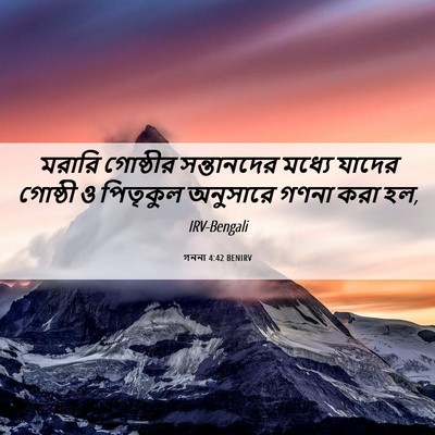 Picture 06 - গননা 4:42 BENIRV - মরারি গোষ্ঠীর - Bible Verse Picture