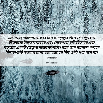 Picture 06 - গননা 6:12 BENIRV - সে নিজে আলাদা - Bible Verse Picture