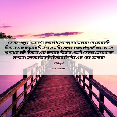 Picture 06 - গননা 6:14 BENIRV - সে সদাপ্রভুর - Bible Verse Picture
