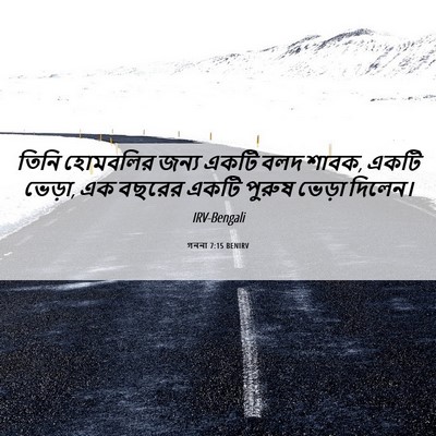 Picture 06 - গননা 7:15 BENIRV - তিনি হোমবলির জন্য - Bible Verse Picture