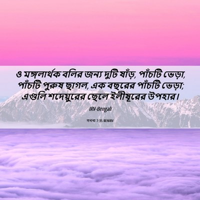 Picture 06 - গননা 7:35 BENIRV - ও মঙ্গলার্থক বলির - Bible Verse Picture